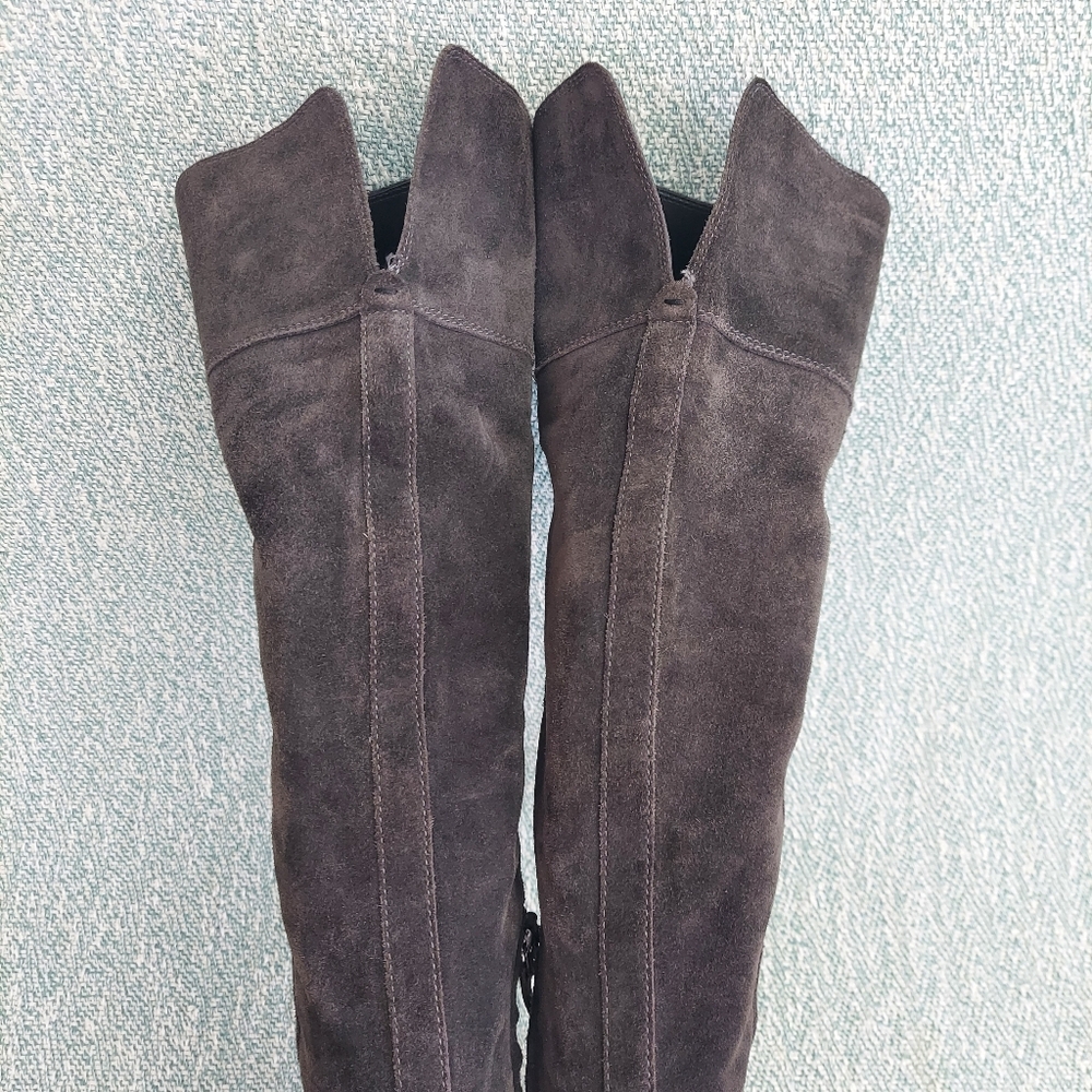 Steve Madden Gray Suede OTK Boots, model Orlando, sz 8.5 - Picture 5 of 12